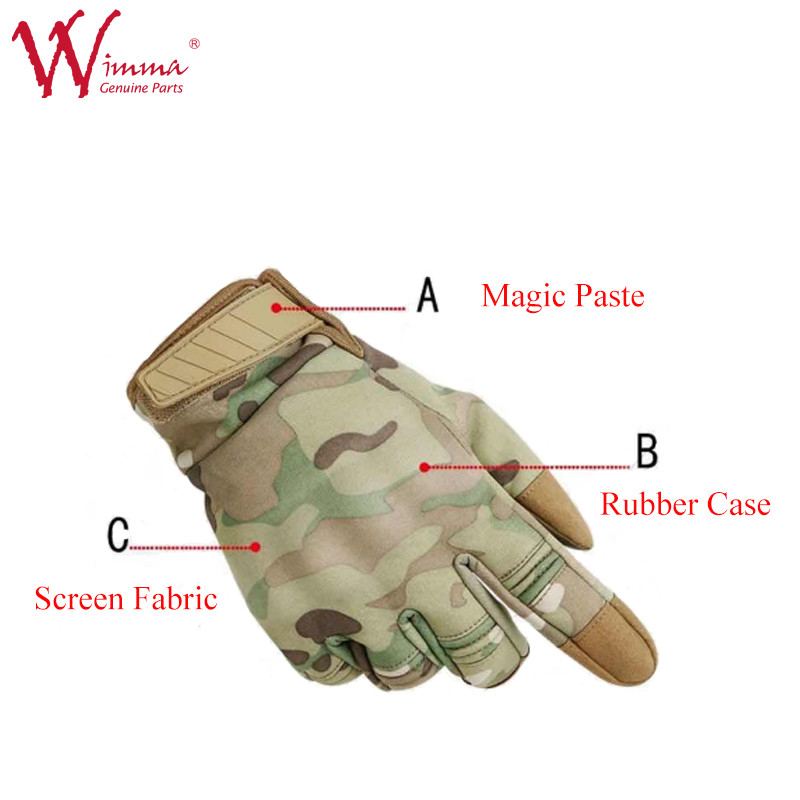 Soft Polyester Motorcycle Riding Gloves Camouflage Color
