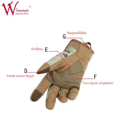 Gants de conduite de moto couleur camouflage polyester doux