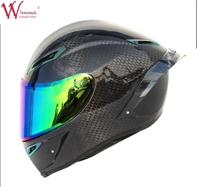 Casque de moto à visage complet en fibre de carbone rétro Excellente ventilation Confort et forme
