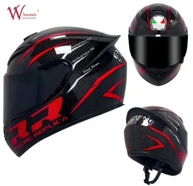 Casque de moto à visage complet avec conception aérodynamique et communication Bluetooth intégrée