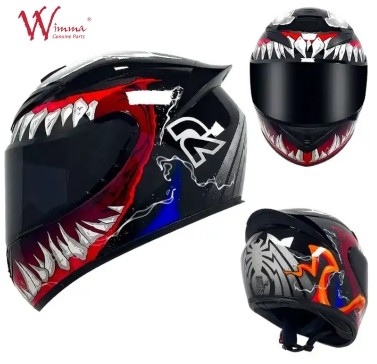Casque de moto à visage complet avec conception aérodynamique et communication Bluetooth intégrée