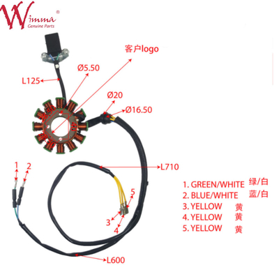 Motorcycle Stateur magnétique bobine Stateur Comp DY200WOLF Bonne qualité 8 pôle