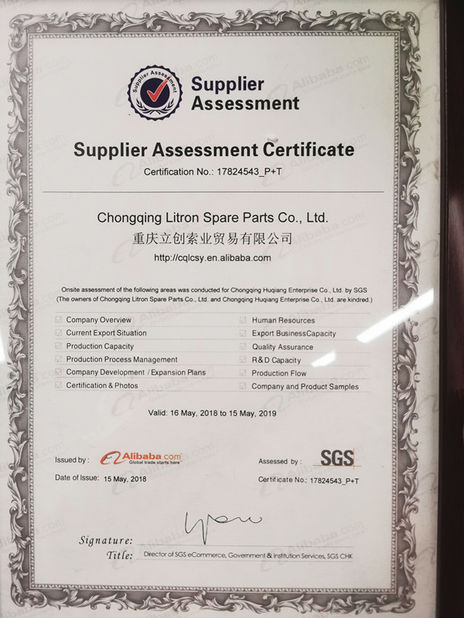 Chine Chongqing Litron Spare Parts Co., Ltd. certifications